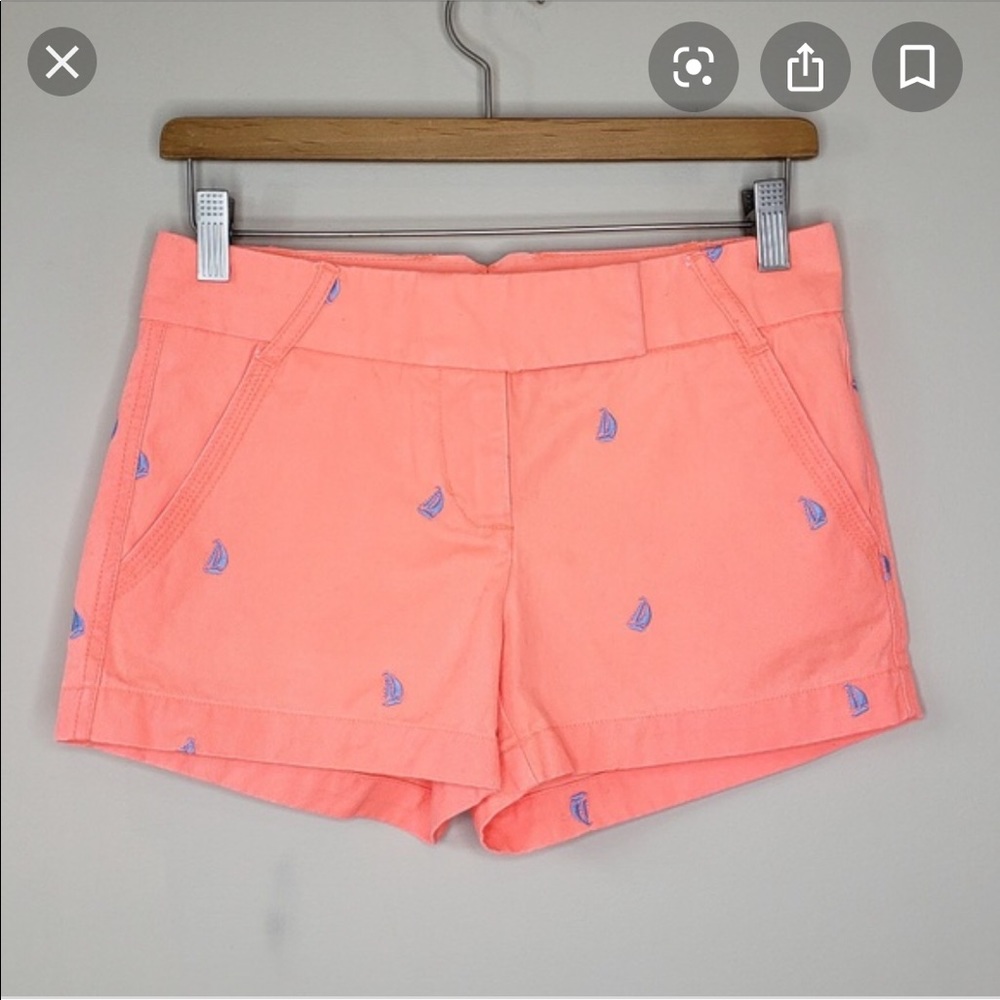 J. Crew Coral Sailboat Chino Shorts